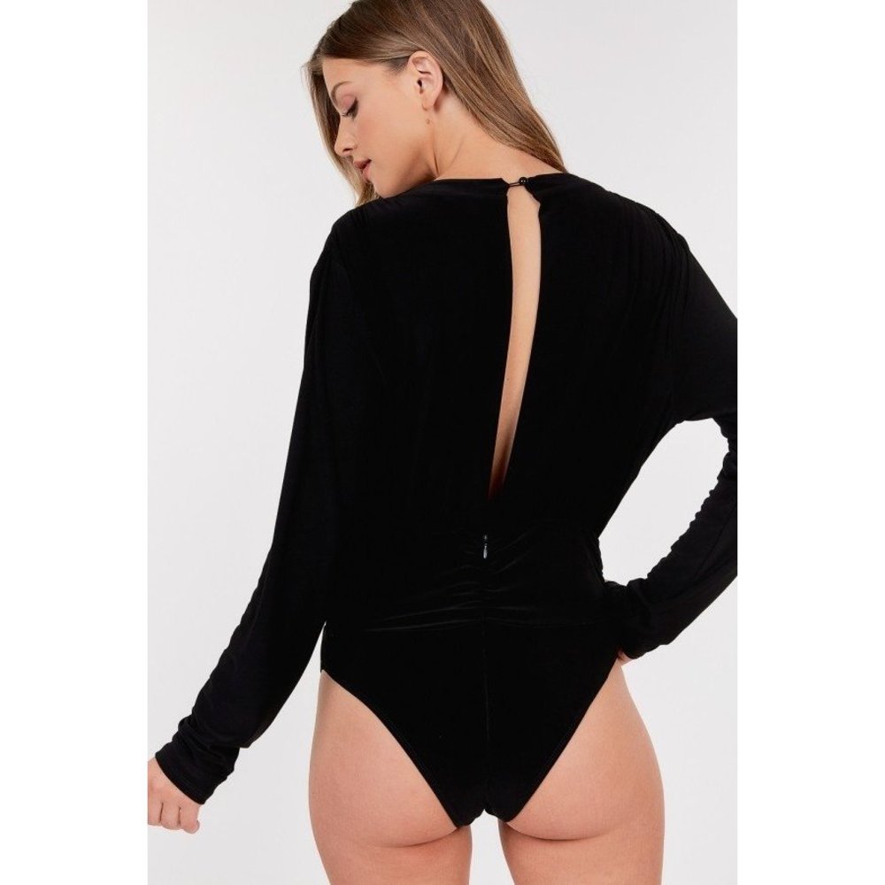 Open Back Satin Bodysuit - Picture 3 of 6